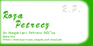 roza petrecz business card